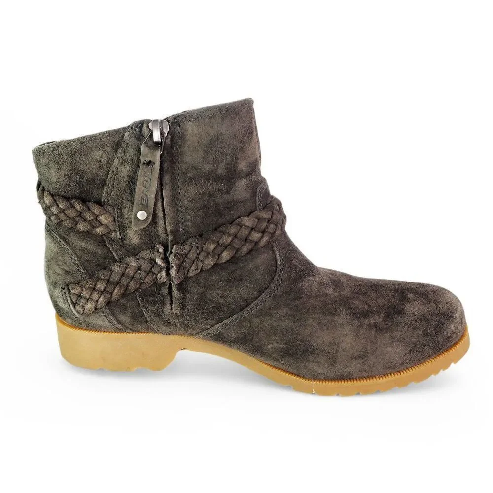 Teva Delavina Suede‎ Waterproof Ankle Boots Dark Brown 1008601 Women's 6.5
